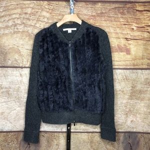 Diane Von Furstenberg Med Rabbit Fur Sweater NEW